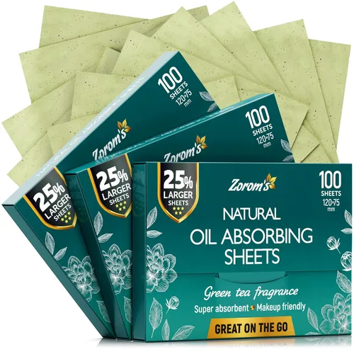 Vista 13 de Hojas de secado de aceite natural para cara con carbón de bambú, 25% más grandes, 1 unidad/100 hojas absorbentes de aceite aptas para maquillaje