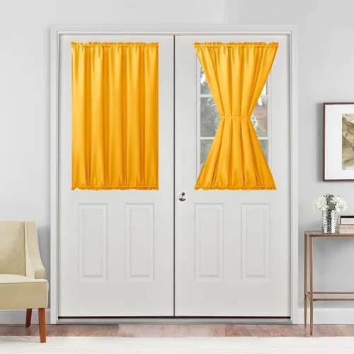 Vista 48 de Cortinas para puerta francesa, color aguamarina, 24 pulgadas de ancho x 40 pulgadas de largo, 1 panel Bolsillo para barra, semitransparente