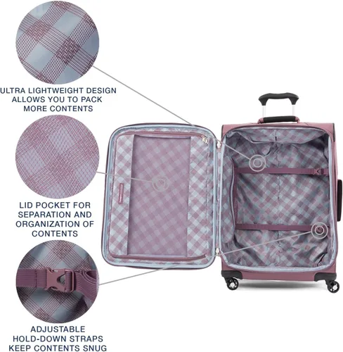 Vista 4 de Travelpro Maxlite - Maleta con ruedas giratorias extensible 5 lados suaves Dusty Rose 401176507