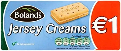 Vista 3 de Bolands Jersey Creams, paquete de 3 bolsas, sabor a mantequilla irlandesa, galletas rellenas de crema, 4.41 oz por bolsa