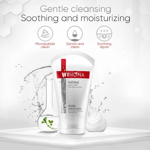 Vista 5 de WINONA Espuma limpiadora hidratante, limpiador de espuma facial, limpieza profunda, hidratante e hidratante para pieles sensibles (tipo B)