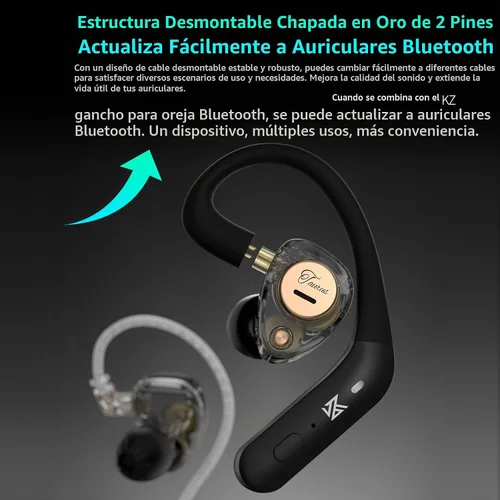 Vista 8 de KZ Taurus iems para juegos con micrófono, negro transparente claro negro
