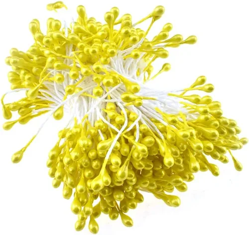 Vista 16 de HAHIYO 1000 piezas de 0.039 in negro perla doble cabeza flor Pistilo para hacer flores, decoración de álbumes de recortes, mini hecho a mano