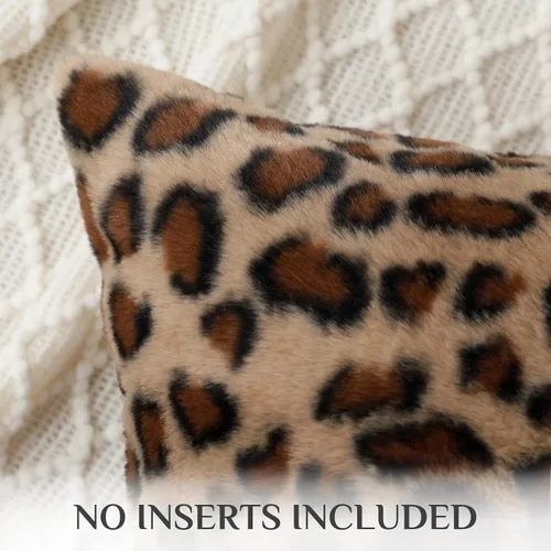 Vista 3 de Softalker - Juego de 2 fundas decorativas para almohada de guepardo, 18 x 18 pulgadas, de pelo sintético denso de conejo, para sofá, funda
