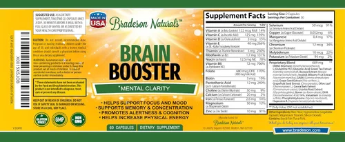 Vista 3 de Suplemento de refuerzo cerebral para concentración, memoria, claridad y energía. Potenciador de nootrópicos. Desbloquea todo tu potencial - 60