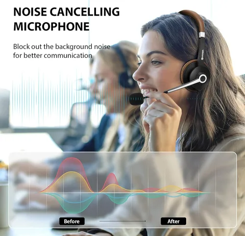 Vista 5 de Arama - Auriculares USB con micrófono para PC, USB-C/A y conector de 0.138 in Noise-canceling mic, Plug-and-play,Comfortable lightweight design