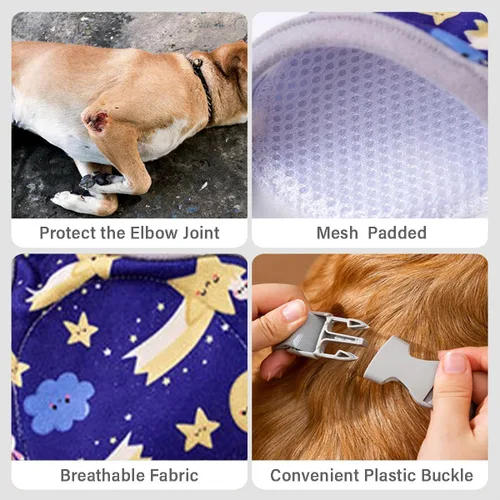 Vista 2 de MANON ROSA Coderas para Perros – Mangas Envolventes para Patas Delanteras de Perros Grandes, Protección contra Heridas y Soporte Antilamer