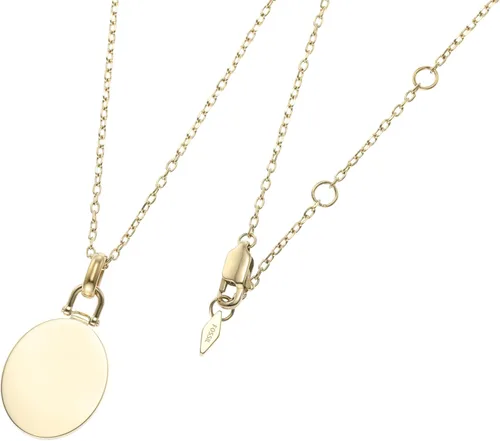 Vista 2 de Fossil - Collar de cadena con dije de acero inoxidable grabado y enchapado para mujer