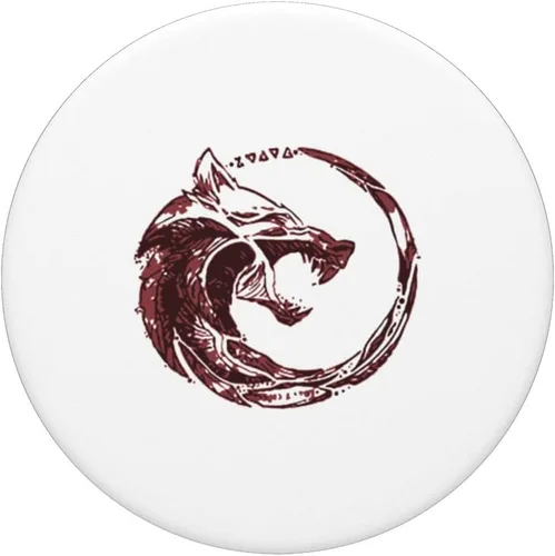 Vista 3 de Red Fenrir Norse Wolf Odin Nordic Valhalla Mjolnir PopSockets Swappable PopGrip