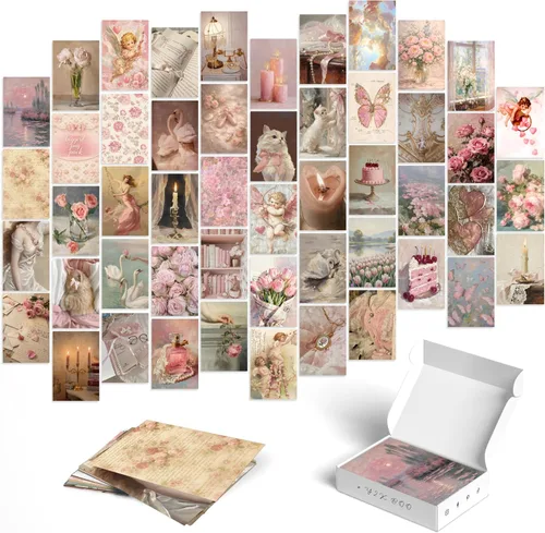 Vista 40 de Y2K BOO Kit de Collage de Pared Dark Academia - 50 Fotos Clásicas y Misteriosas de 4"x6" para Decoración de Dormitorio, Regalo para Chicas