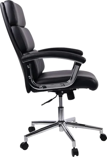 Vista 5 de Lorell Silla ejecutiva negra con respaldo alto de cuero