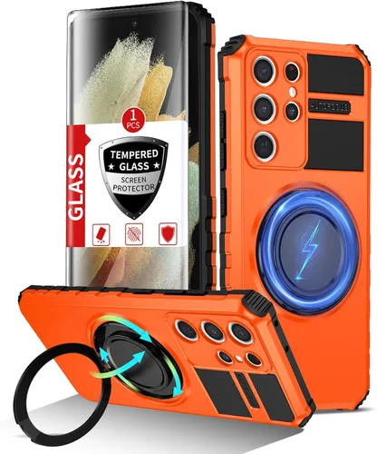 Vista 81 de Funda magnética para Samsung Galaxy Note 20 Ultra compatible con carga inalámbrica MagSafe, con 1 protector de pantalla, anillo de soporte integrado