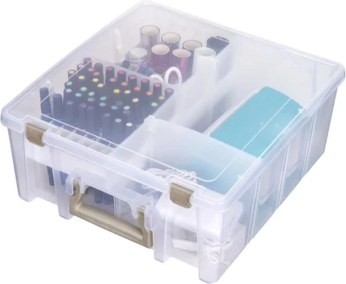 Vista 13 de ArtBin 6993SP Super Satchel Double Deep con bandeja de accesorios para manualidades en papel, transparente, 1 bolsa y 1 bandeja