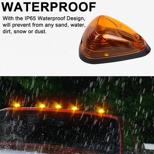 Vista 6 de 5X Luces de Señalización de Techo de Cabina LED Ámbar Luces de Holgura Superiores Compatibles con Ford 1999-2016 F150 F250 F350 F450 F550 Super Duty