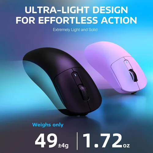 Vista 3 de ATTACK SHARK X3 - Mouse inalámbrico para juegos, mouse ergonómico de computadora de 1.49 onzas, triple modo PAW3395 sensor óptico de 26 K DPI