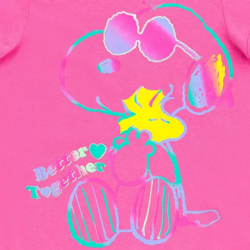 Vista 5 de PEANUTS Snoopy - Paquete de 2 camisetas para niñas pequeñas y grandes