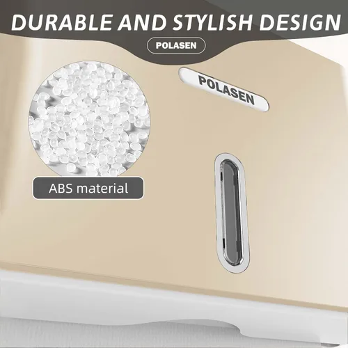 Vista 4 de Dispensador de toallas de papel multipliegue para montaje en pared, plástico dorado, gran capacidad, almacenamiento de 250 grados, compatible