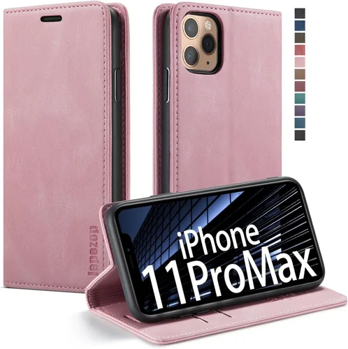 Vista 27 de japezop Funda para iPhone 11 Pro, iPhone 11 Pro funda tipo cartera para mujeres u hombres con [bloqueo RFID] soporte para tarjetas de crédito, funda
