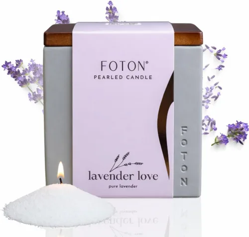 Vista 12 de Foton Jar Candles - Vela cuadrada perlada de 16 onzas, cera de arena