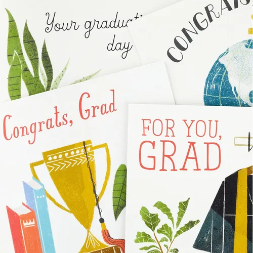 Vista 5 de Hallmark Surtido de tarjetas de graduación, felicitaciones graduadas (8 tarjetas con sobres, 4 diseños)