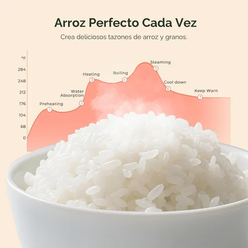 Vista 6 de Narcissus Arrocera de 3.5 tazas para 1-3 personas, multifuncional para arroz, avena, quinua, cocción lenta, vapor, cocina arroz y plato de vapor