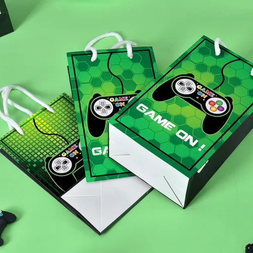 Vista 6 de WERNNSAI 16 bolsas verdes para fiesta de videojuegos