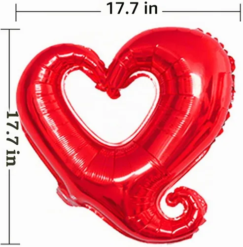 Vista 3 de Soochat Globos de corazón rojo, globo de helio de Mylar en forma de corazón para decoración de San Valentín, boda, fiesta, 10