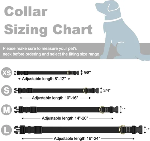Vista 7 de Rnivvi Collar de perro para perros pequeños, bonito collar ajustable resistente para cachorros con hebilla de liberación rápida para niños, niñas