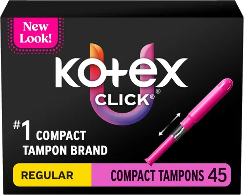 Vista 13 de Tampones U by Kotex Click Compact, absorción regular, sin perfume, 45 unidades (Paquete de 2)