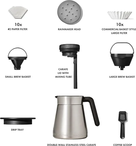 Vista 8 de Cafetera de café OXO Brew de 12 tazas con función de porción única sin cápsula, plateada