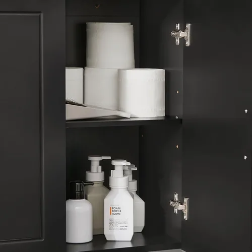 Vista 5 de Haotian Armario de pared para cuarto de lavado, gabinete de medicinas de almacenamiento para baño, cocina, garaje, torre de lino para baño, gabinete