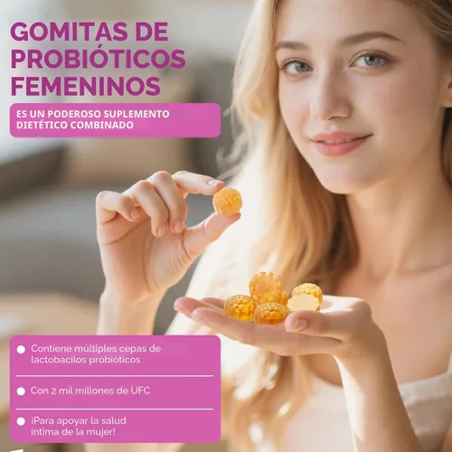 Vista 7 de BAKAKOUL Gomitas de probióticos femeninos para mujeres, probióticos vaginales con olmo resbaladizo, prebióticos y probióticos que apoyan