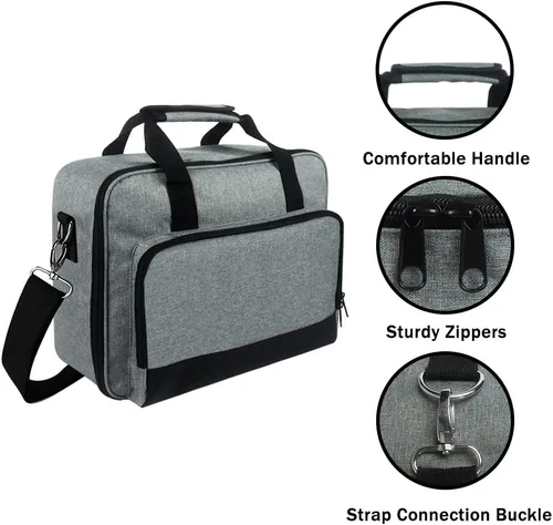 Vista 4 de Estuche de transporte para proyector con bolsillos para proyector, bolsa de viaje, bolsa de almacenamiento para proyector, organizador de proyector