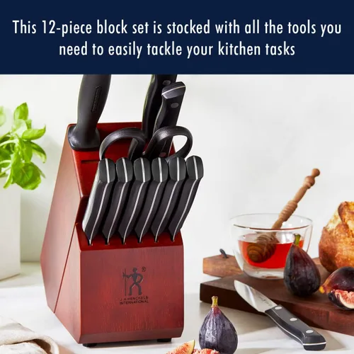 Vista 3 de HENCKELS Dynamic Razor-Sharp - Juego de cuchillos de 12 piezas, cuchillo de chef, cuchillo de pan, cuchillo de carne, diseño alemán informado por