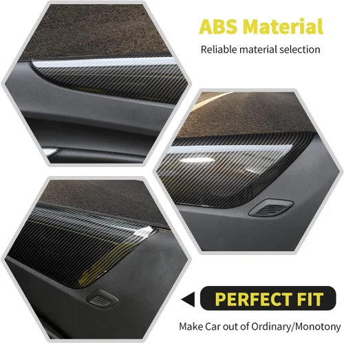 Vista 3 de Cubierta de decoración para reposabrazos de panel de puerta interior, accesorios de decoración interior para Chevrolet Camaro 2016-2022, textura