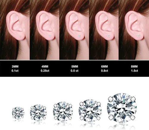 Vista 5 de Aretes hipoalergénicos de circonita cúbica para mujeres hombres y niñas aretes de hélice de acero quirúrgico 5 pares Circonia cúbica