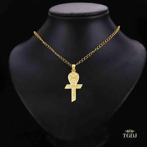 Vista 3 de Colgante de cruz religiosa religiosa de oro amarillo de 14 quilates más