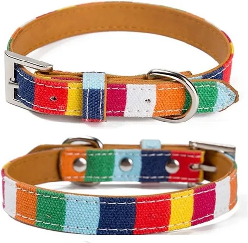 Vista 7 de Collar de perro XS, collar de cuero para perro, juego de correa y collar personalizado, para pequeños, seguro y cómodo (S)