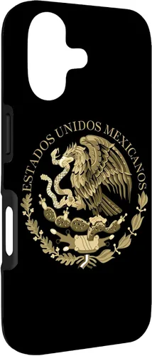 Vista 3 de Funda para iPhone 17 con escudo de armas de México en Sepia