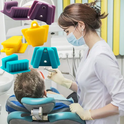 Vista 5 de Bloques de mordida de silicona dental, 2 unidades de bloques de mordida de apoyo dental (pequeño)