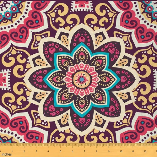 Vista 10 de Castle Fairy - Tela decorativa con flores Mandala de Castle Fairy por The Yard, diseño rústico de diente de león floral naturaleza planta