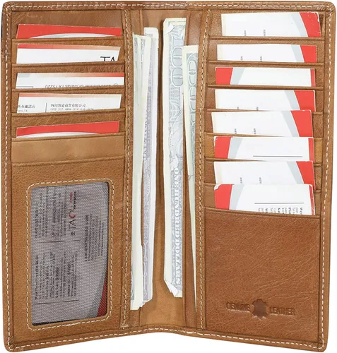 Vista 2 de Montana West Western Wallet American Pride Hair-On - Cartera de piel auténtica con diseño floral en relieve para hombre, Dd-marrón, Retro
