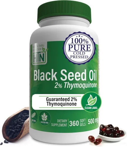 Vista 8 de Negro comino aceite de semillas 500 mg Primera prensado en frío – no-gmo, HTN0067, 1