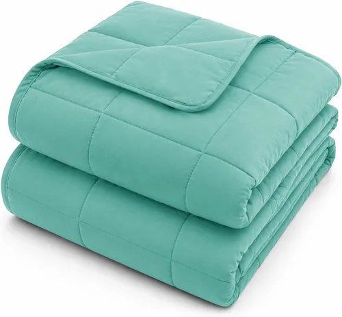 Vista 49 de L'AGRATY Manta con peso de 5 libras, para regazo, manta pequeña y portátil para adultos, refrescante, para viajar, relajarse y dormir, para todas