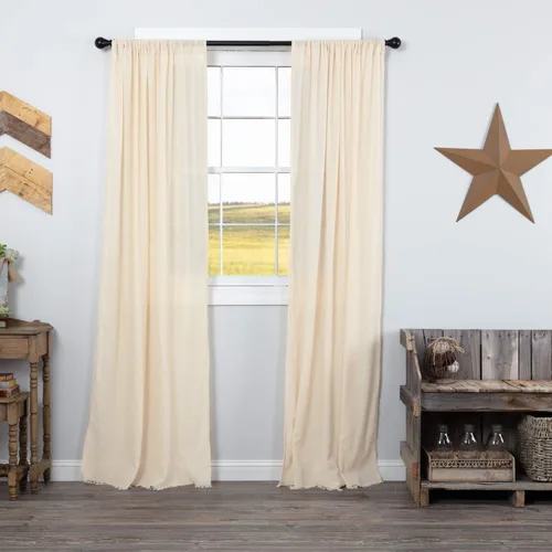 Vista 9 de VHC Brands Juego de 2 cortinas blancas antiguas con flecos, de algodón, para sala de estar o dormitorio, 63 x 36 pulgadas Anitque Blanco