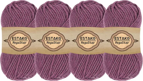 Vista 39 de Estako Megastar, 3.52 Oz (100g) de hilo de acrílico 75% y lana 25%, suave, peso grueso voluminoso #5 para crochet y tejer 120 yardas (110m)
