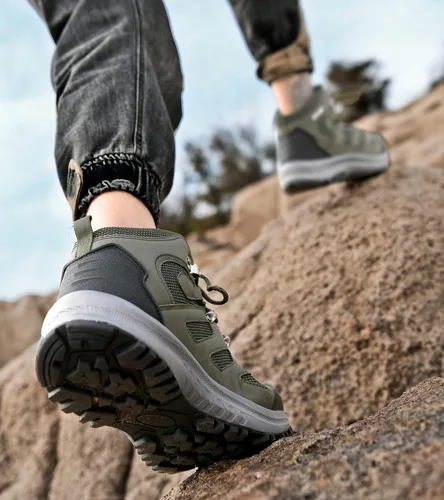 Vista 7 de UPSOLO Botas de senderismo para hombre al aire libre para senderismo