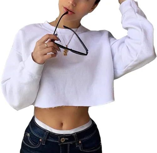 Vista 2 de Artfish Sudaderas sueltas de manga larga con cuello redondo para mujer, para entrenamiento, estilo casual