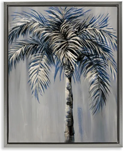 Vista 14 de Stupell Industries Pintura de palmera gris enmarcada arte giclée por Nan Enmarcado en blanco