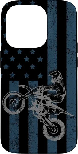 Vista 17 de Dirt Bike US Flag Vintage Motocross Racing Case for iPhone 17